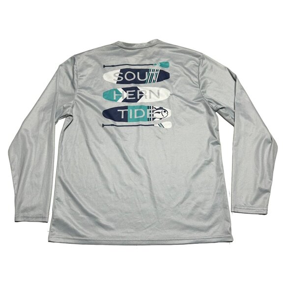 Southern Tide Shirt Mens Large Paddleboard Print Long Sleeve Casual Outdoor - Picture 1 of 7